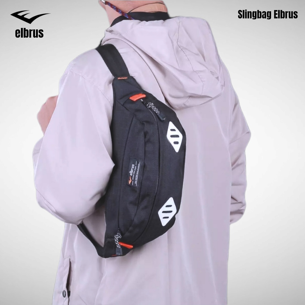 Tas Pinggang Pria Elbrus Termurah Warna Hitam - Waistbag Slingbag Pria Elbrus