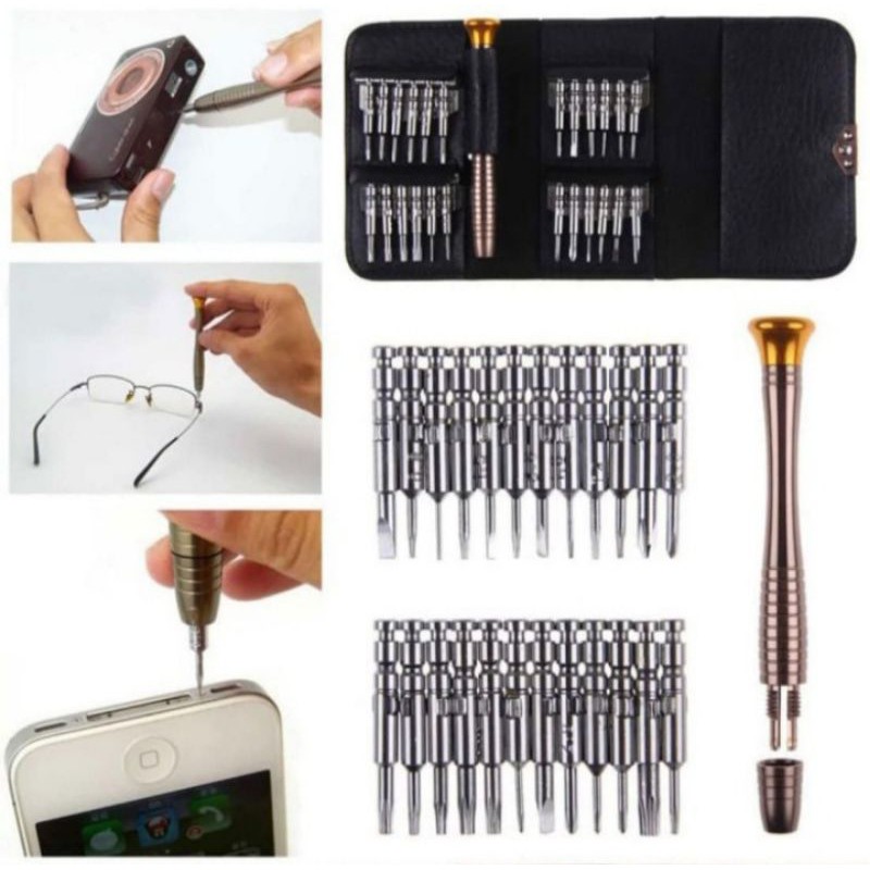 Obeng Set Hp 25 in 1 Lengkap Reparasi Handphone Mini Kecil Screw Obeng Bintang Plus Min T2 T3 T4 T5