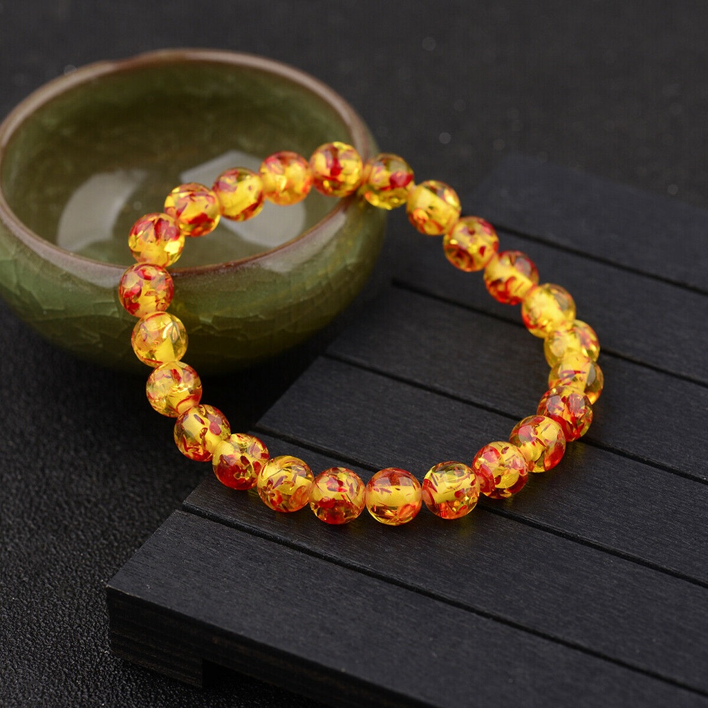 [HOT SALE]Unisex Fashion  Accessories Yellow Beeswax  Beads Bracelet  / Elegent   Imitation Ambers  Beaded Bracelet