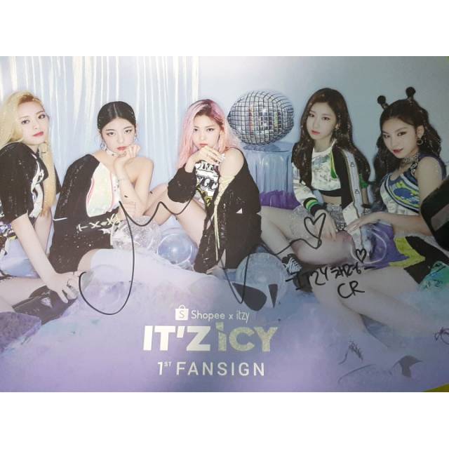 (Chaeryeong Signed) ITZY x Shopee Poster - Official From 1st Fansign IT'z ICY Event album Era