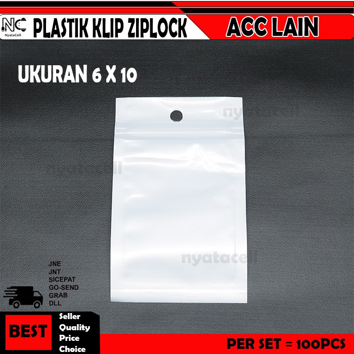  Plastik  Ziplock Klip Aksesoris Zipper Zip Lock Putih 