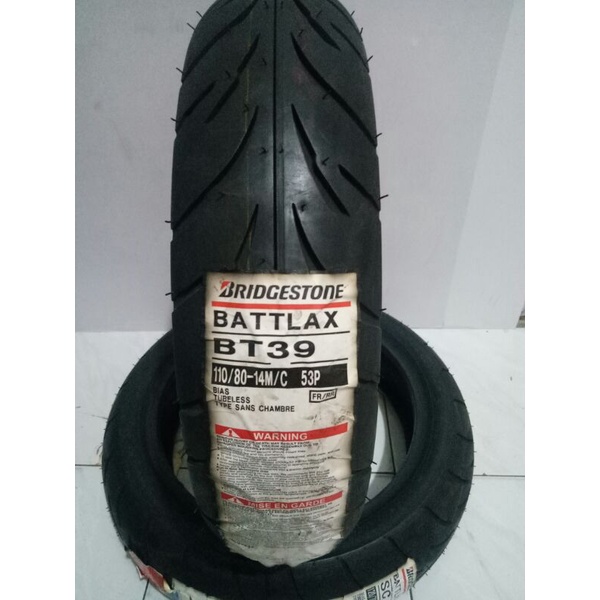 BAN LUAR BRIDGESTONE BATTLAX BT39 UKURAN 110/80-14 TUBELESS