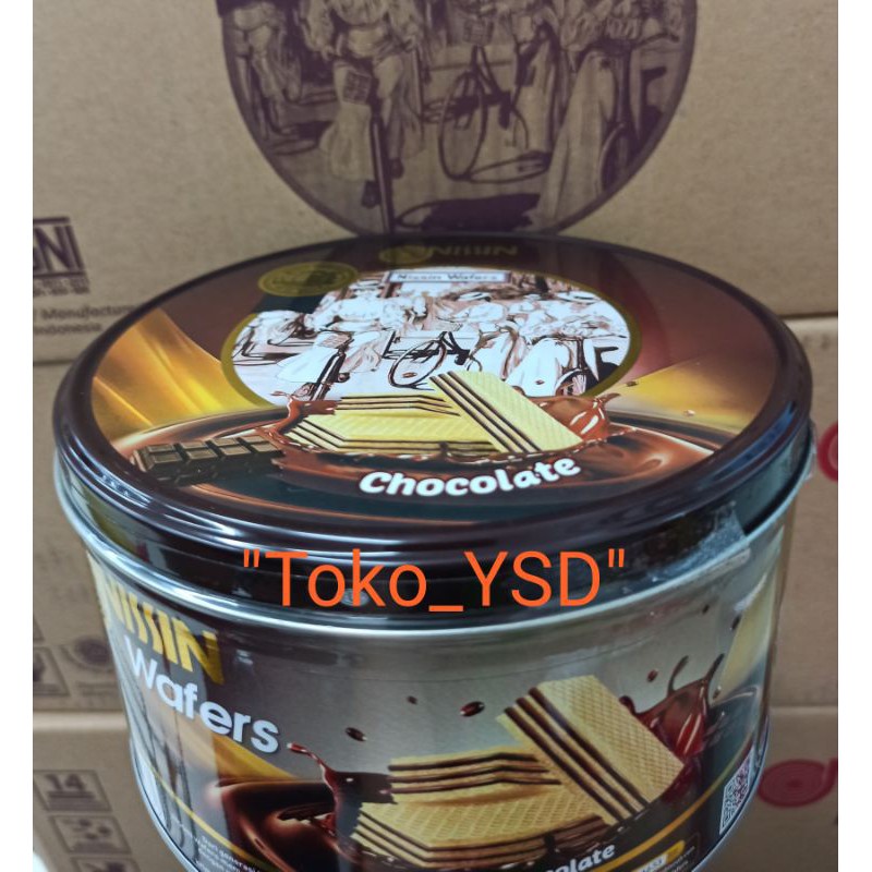 Nissin Wafer Chocolate kaleng 200 gr / wafer coklat nissin / wafer kaleng / roti kaleng isi parcel