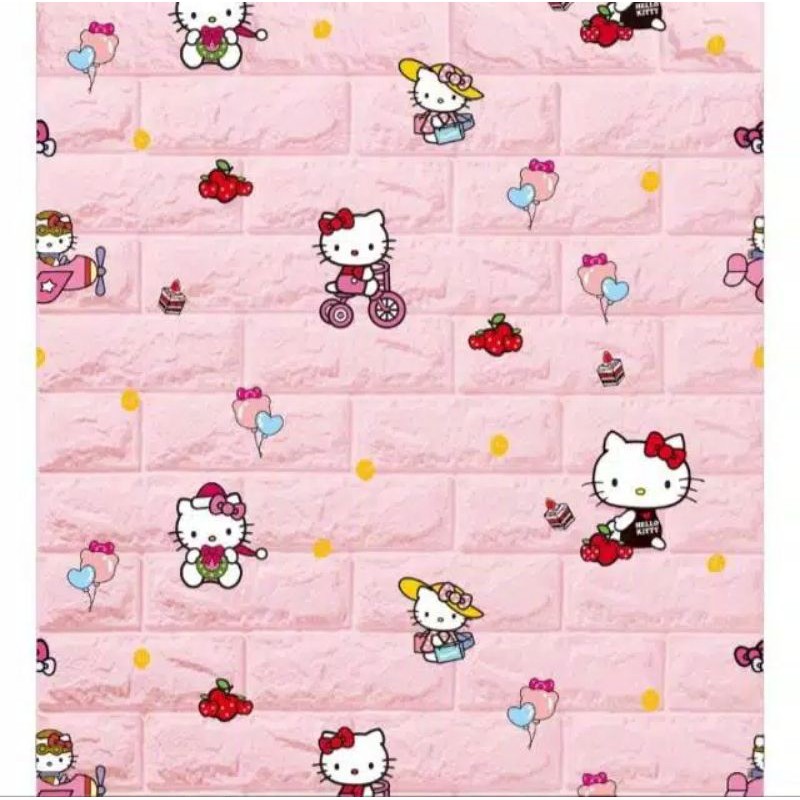 Wallpaper Foam / Wallfoam - Motif Hello Kitty Pink