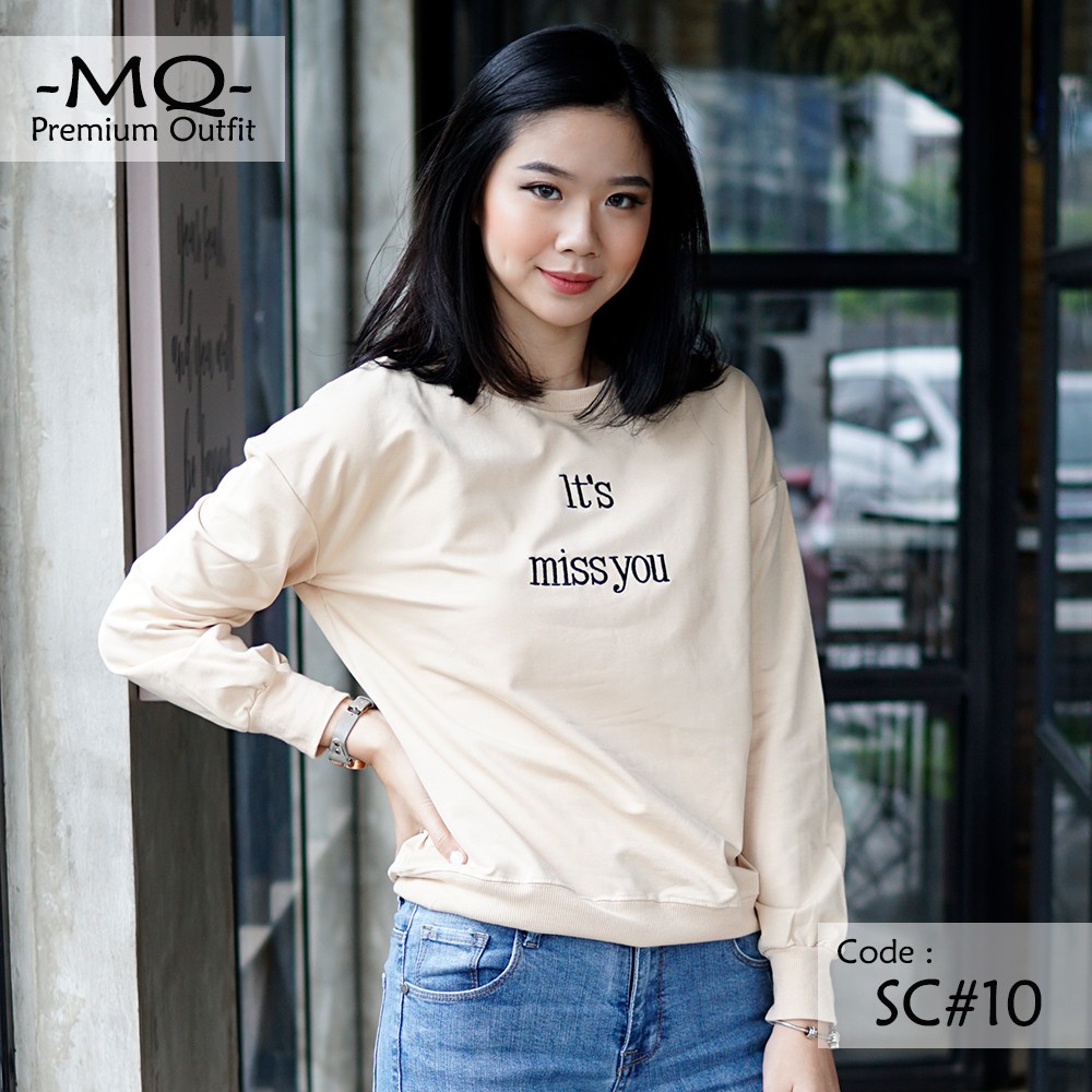 SWEATER WANITA - Baju Atasan Lengan Panjang Cewek Bahan Premium Simple Terbaru - MQ Store