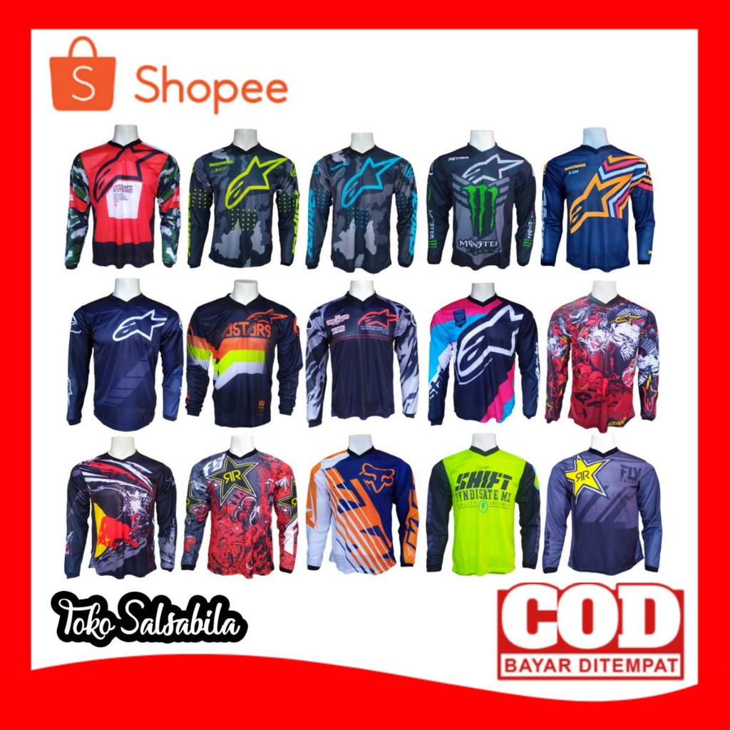 Baju Kaos jersey sepeda gunung cycling mtb downhill motocross motor balap drag racing - 2017