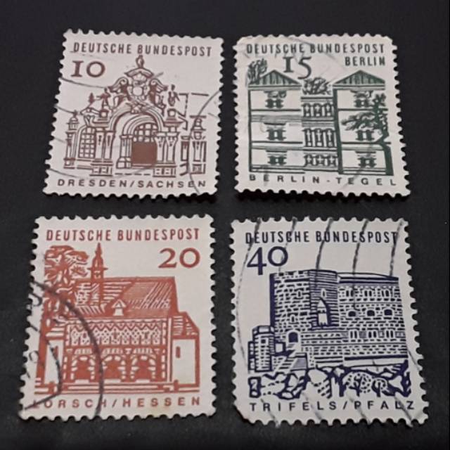 

Perangko jerman set 4 pcs seri bangunan B