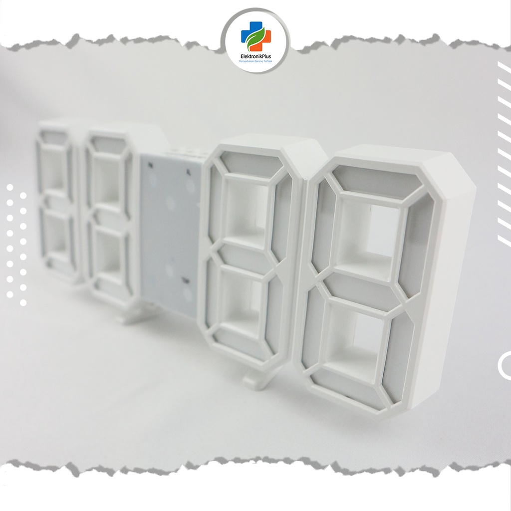 Jam Meja Dinding LED Putih Digital Clock Minimalis Premium Style USB