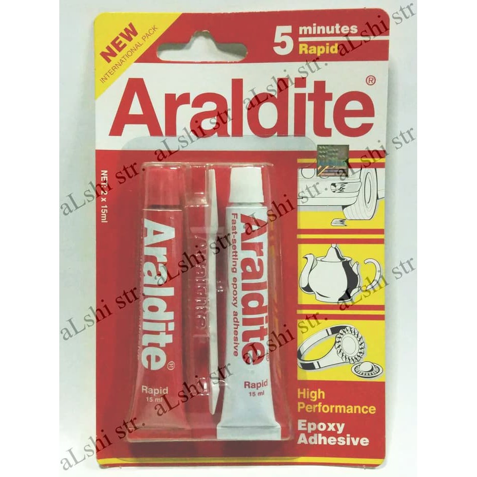 

LEM ARALDITE 5MINUTES RAPID ZV B-80 EPOXY ADHESIVE 5 MENIT TUBE MERAH BESI