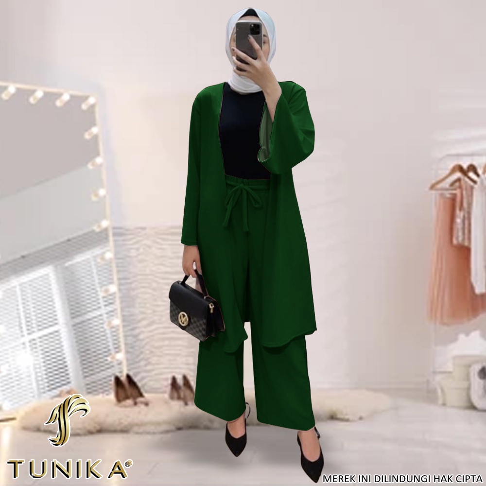Baju Setelan Wanita Kekinian - One set Wanita - Setelan Tunik - Set Filanto - Lexoir-St Filanto Hijau