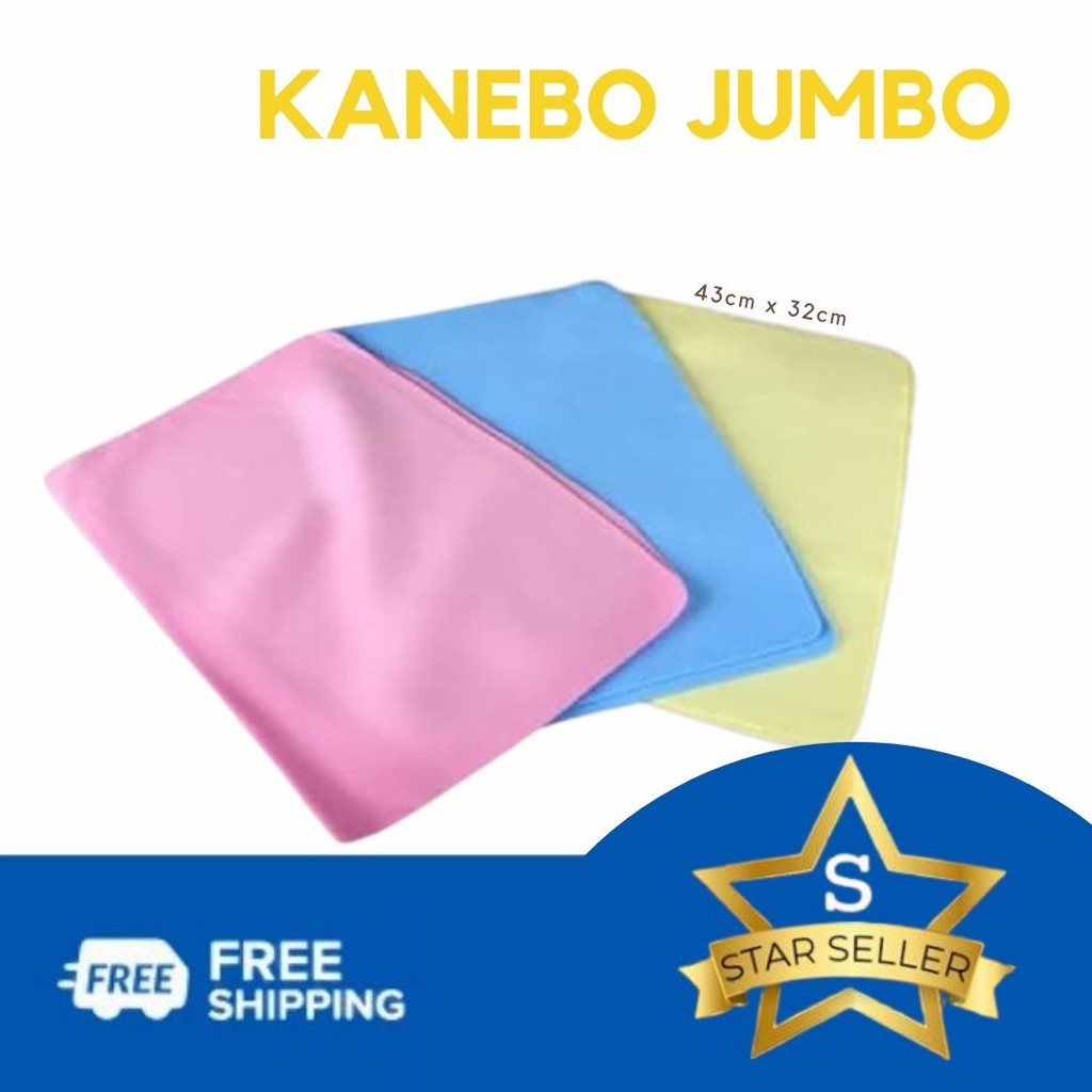 Kain Lap Kanebo Serat JUMBO  40cm x 30cm x 0.2mm / Kanebo Random Warna/ Tanpa Tempat