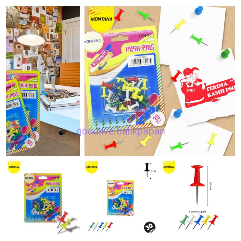 

Push Pin - Pin - push pins - alat tulis balikpapan