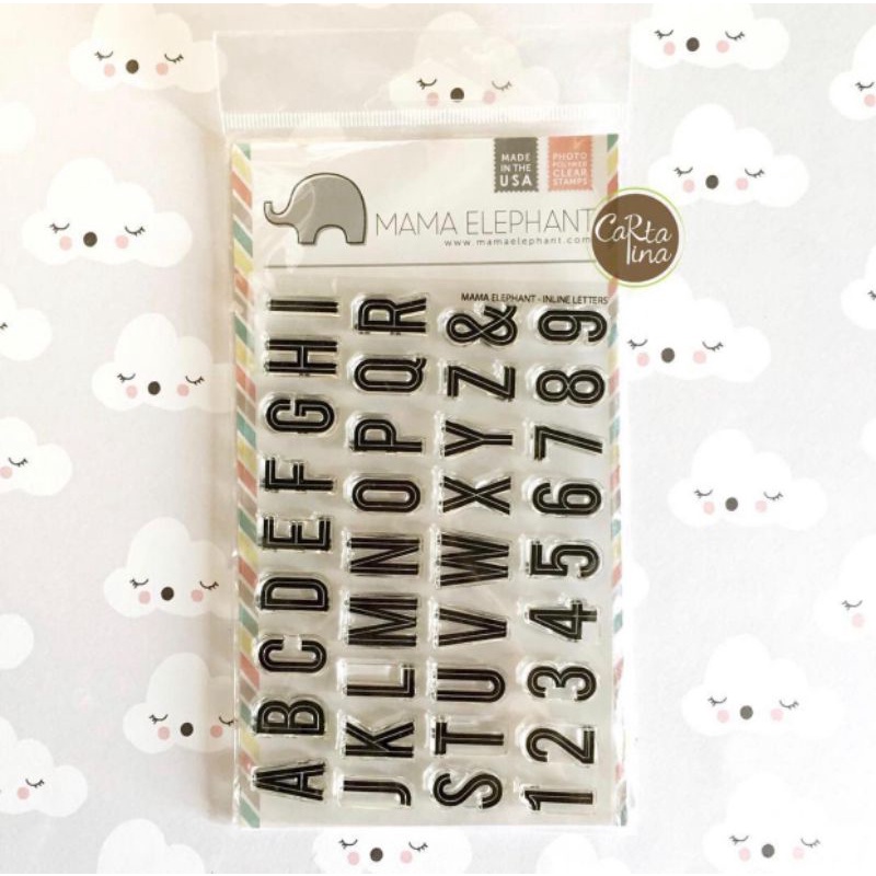 

Mama Elephant Inline Letter clear stamp journal planner stempel huruf karet transparan