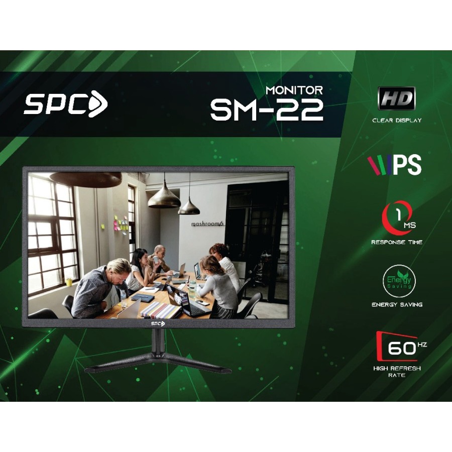 LED Monitor SPC SM 22 SM22 21.5 Inch 60Hz IPS FHD HDMI Resmi