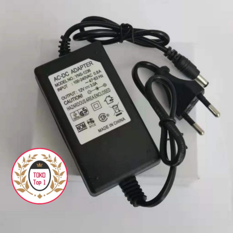 ADAPTOR DC 12V 2A 3A MURNI TRAFO POWER SUPPLY UNTUK LAMPU STRIP ALL CCTV DVR HDD ADP PSU BNC DRAT