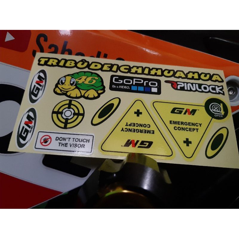 Sticker Visor Helm GM - 1set Paket Stiker Visor Helmet Lovers