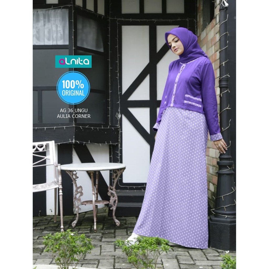 Gamis Untuk Orang Tua Gamis Alnita AG 36 Ungu ORIGINAL