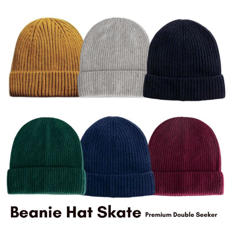 Kupluk Polos Beanie hat Pendek Tebal short Beanie Polos Pria dan Wanita