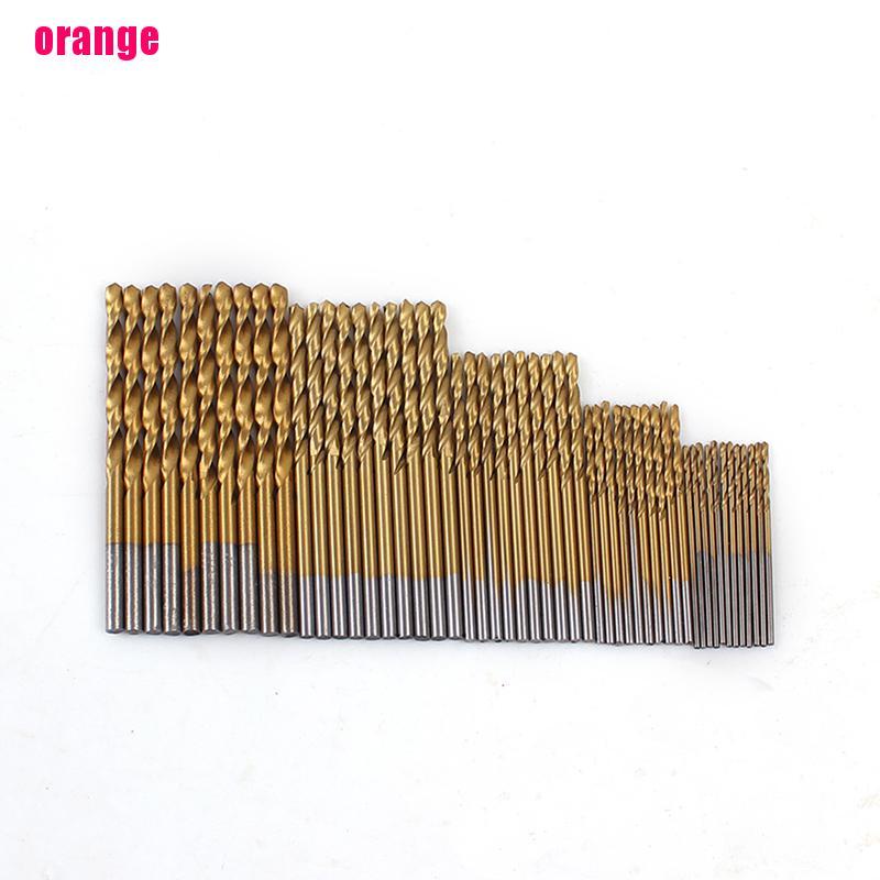 (Happy) 50pcs / Set Mata Bor Twist Hss Lapis Titanium Untuk Kayu / Metal