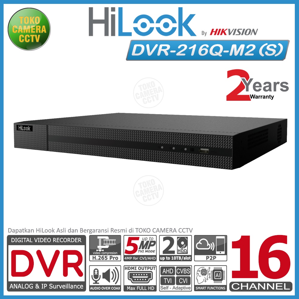 DVR HILOOK 16 CHANNEL DVR-216Q-M2 TURBO HD DVR 16CH