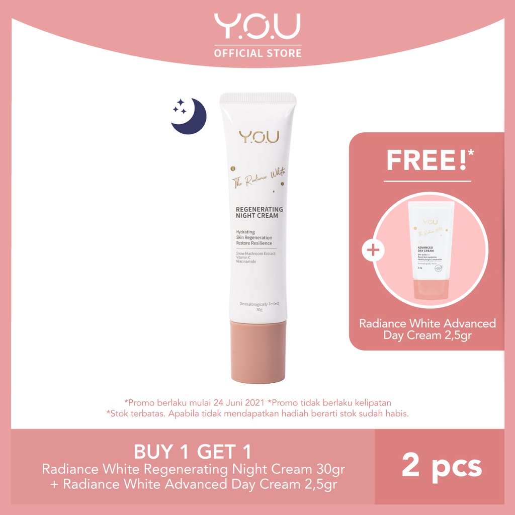 BUY YOU The Radiance White Night Gel / Night Cream 30gr FREE Radiance White Advanced Day Cream 2,5gr