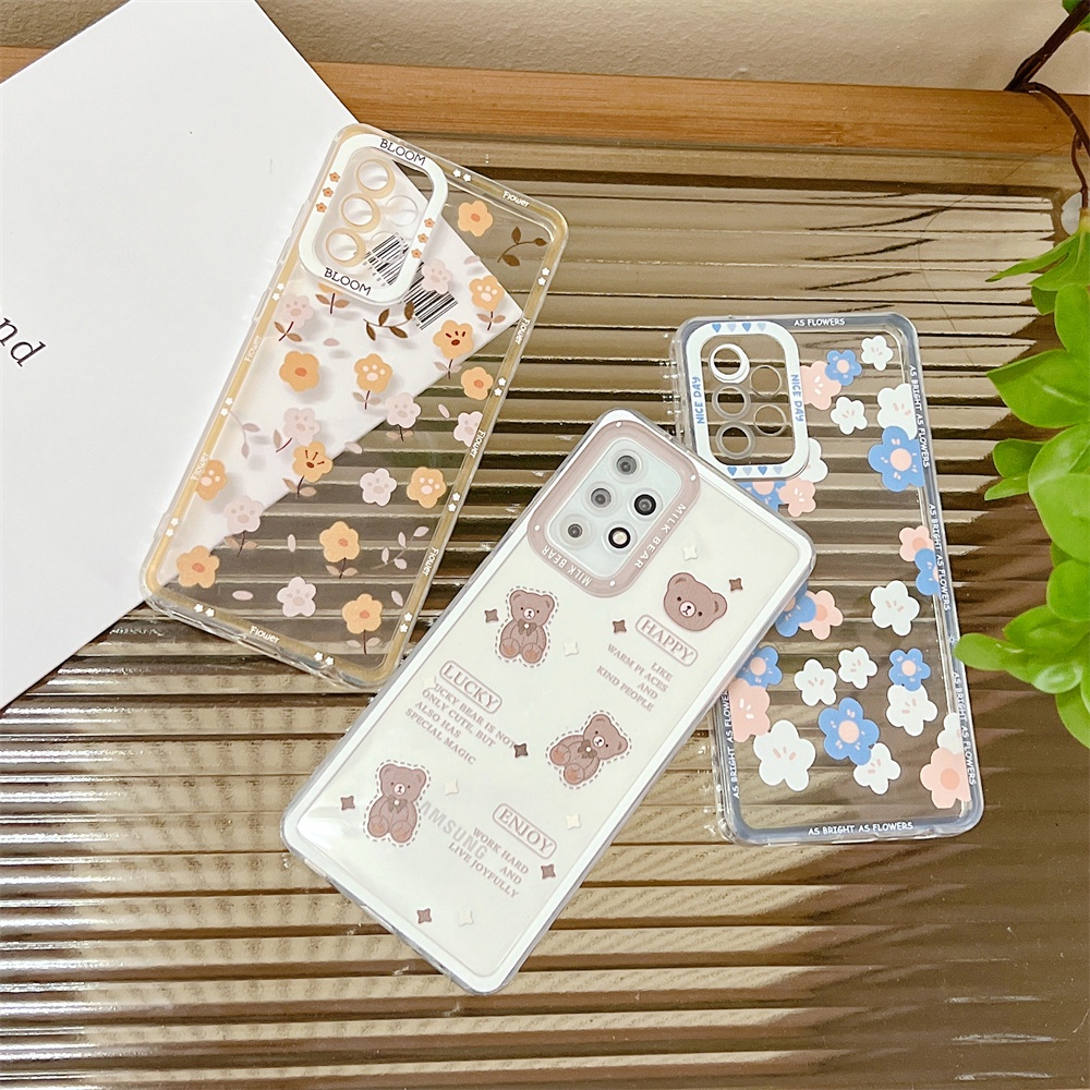 Casing TPU OPPO A16 A95 A55 A76 A96 A15 A54 A15S A74 A5S A12 A7 A3S A31 A37 A53 A92 A52 F11 Reno 7 6 5F 4F Motif Bunga