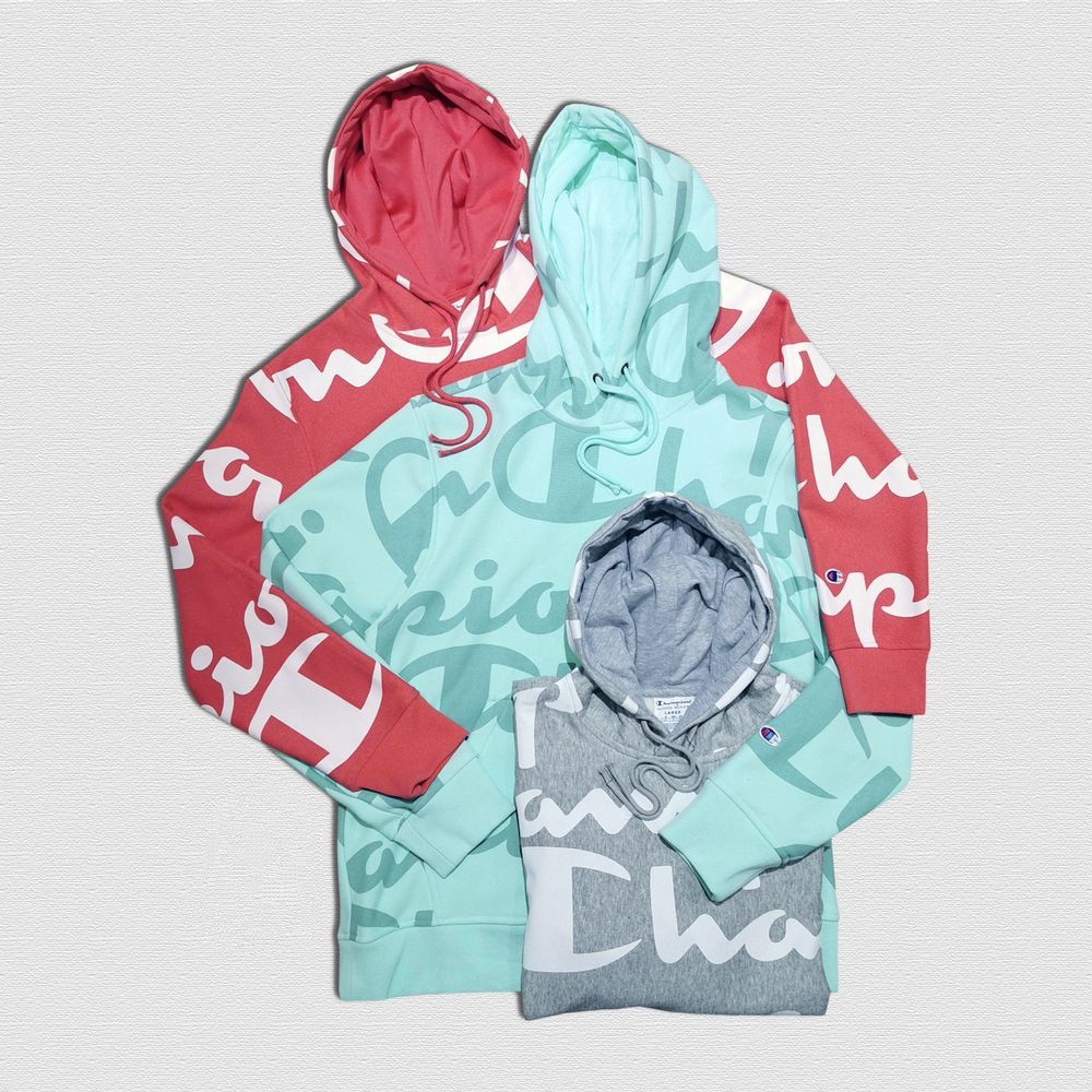 (BISA COD) Original Hoodie Champion Reverse Script Big Print