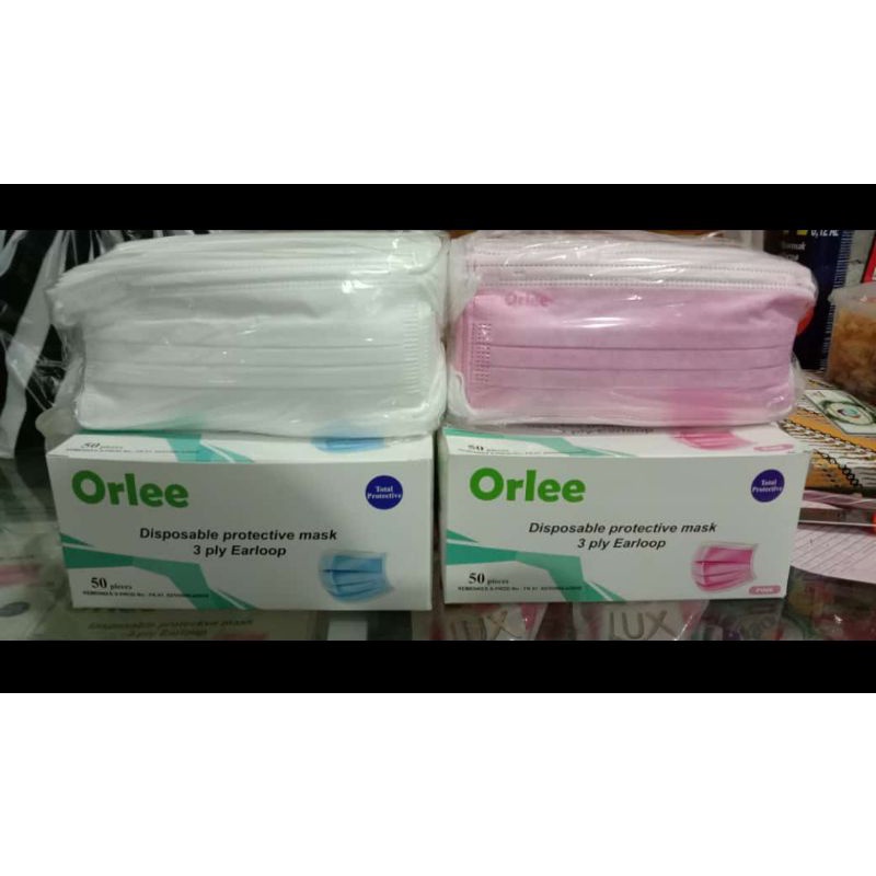 MASKER ORLEE ORIGINAL MODEL MEDIS 3 PLAY EARLOOP ISI 50 PCS