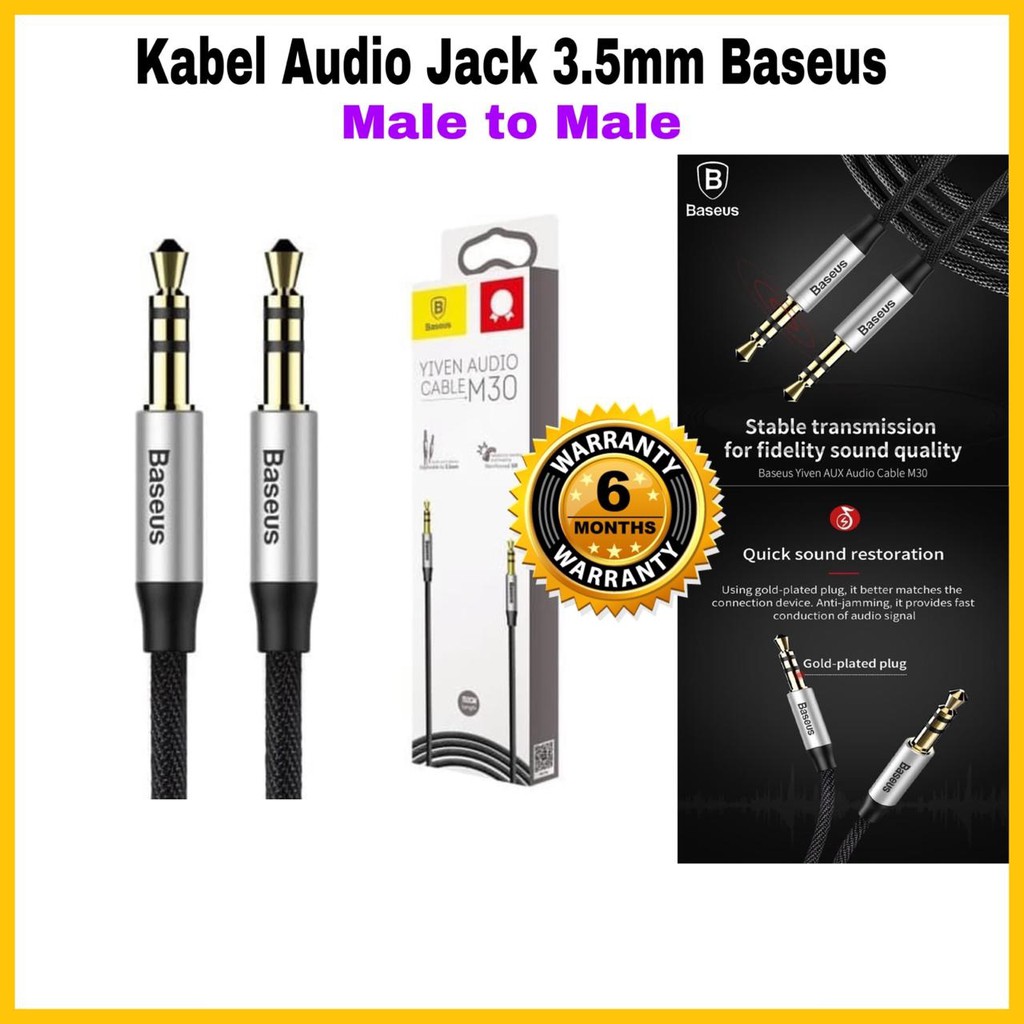 Kabel Audio Jack AUX 3,5mm - Male to Male