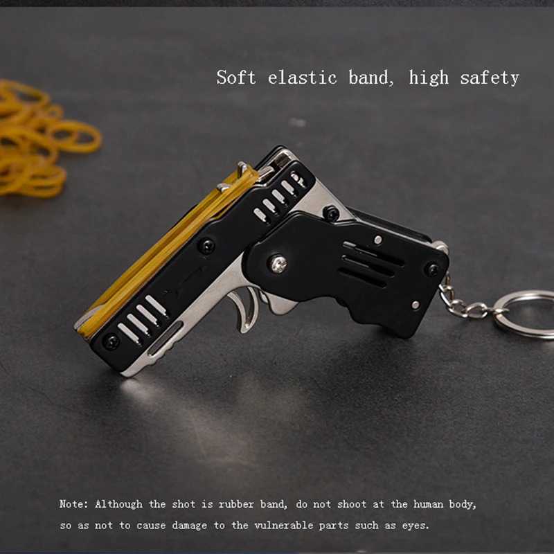 Mainan Pistol Karet Gelang Foldable Rubber Band Gun XH 099