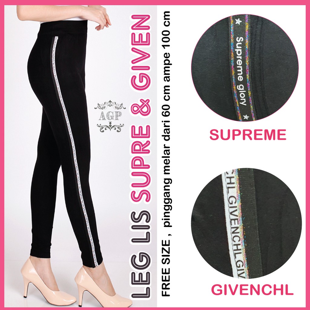 Legging SUPREME / GIVENCHL / Legging jumbo wanita / Legging import wanita / Leging HW