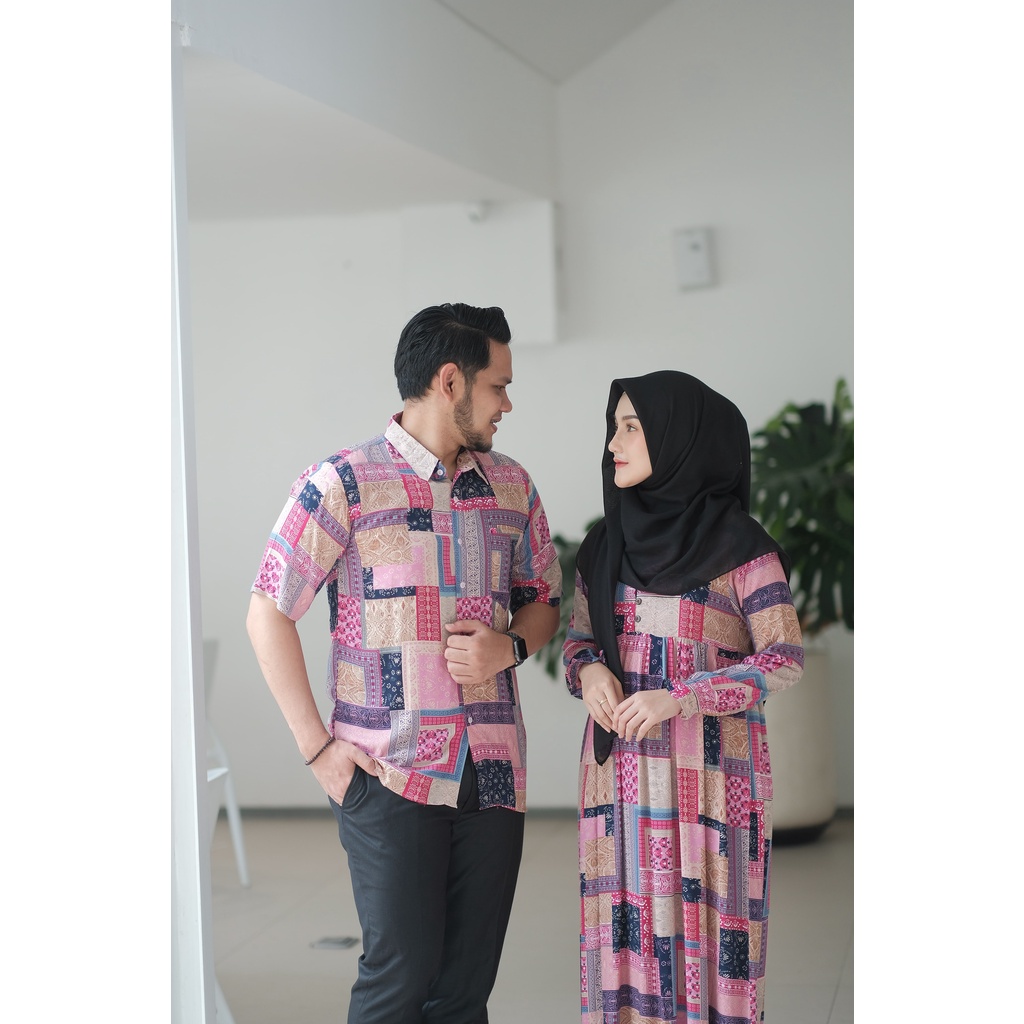 COUPLE SERI 4 (MOTIF ETNIK) I Couple Pasangan Kekinian untuk Kondangan bahan Rayon I Adem dan Nyaman