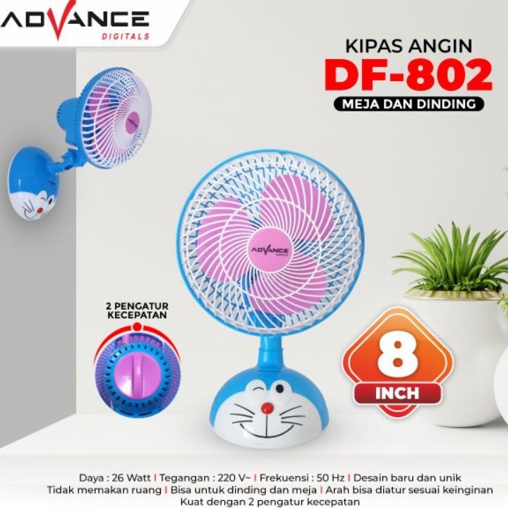 Kipas Angin Advance 2in1 DF-802 DF-803/Kipas Angin Karakter Mini Meja Dinding Portabel 8" KIPAS LUCU
