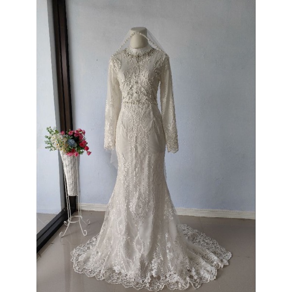 gaun pengantin wanita duyung/slim