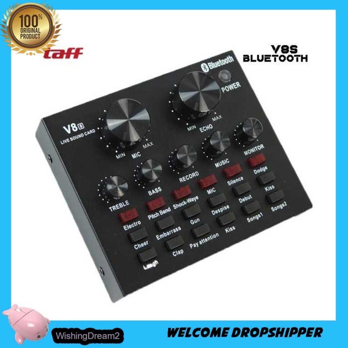 Taffstudio V8u Bluetooth Audio USB External Soundcard Live MIRIP V8s