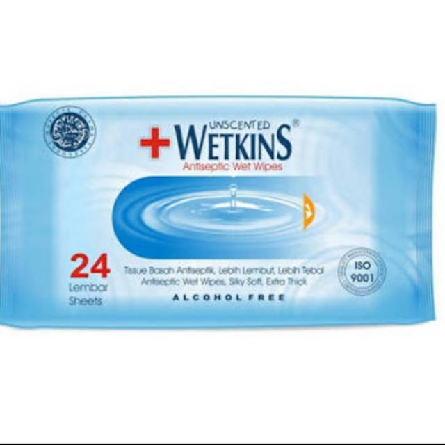 (PAKET HEMAT) Tissue basah ANTISEPTIK wetkins 24s isi 6 pack