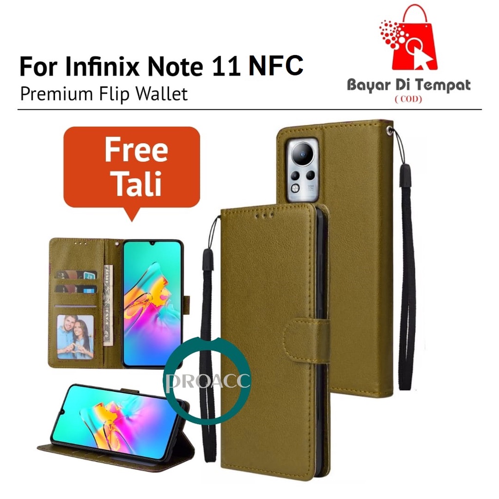 CASE FLIP WALLET for INFINIX NOTE 11 NFC Premium FLIP CASE Casing KULIT PELINDUNG HANDPHONE