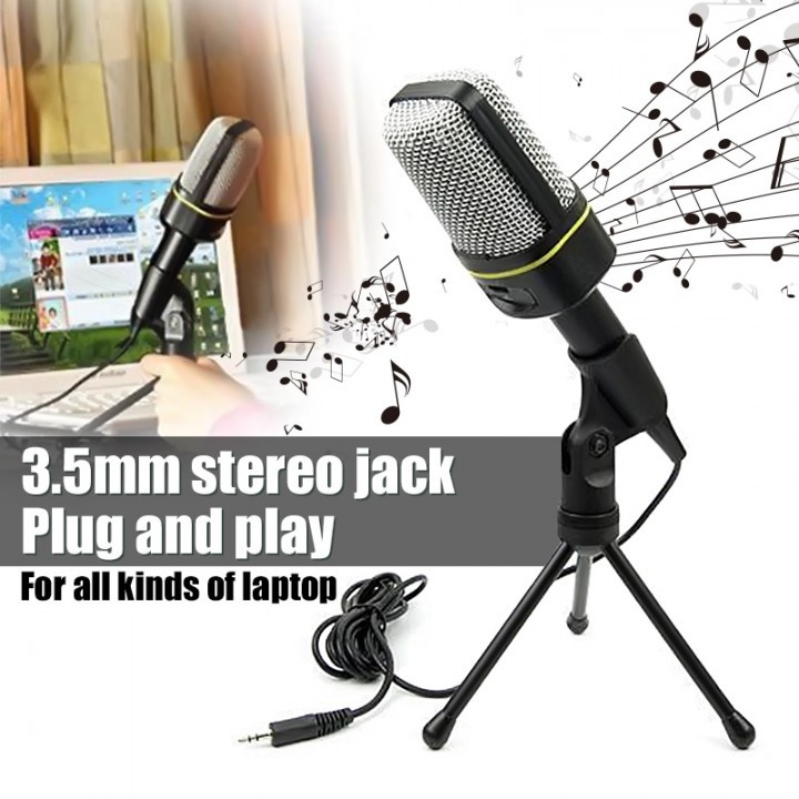 SF-920 Multimedia Studio Wired Condenser Microphone with Tripod Stand