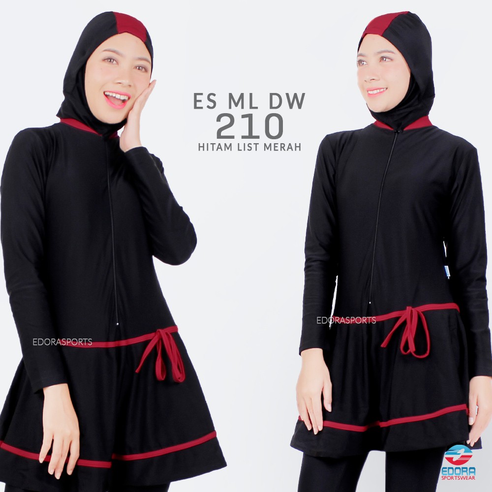 EDORA Baju Renang Muslim Wanita Dewasa ES ML DW Model SLIM FIT MUSLIMAH ORIGINAL