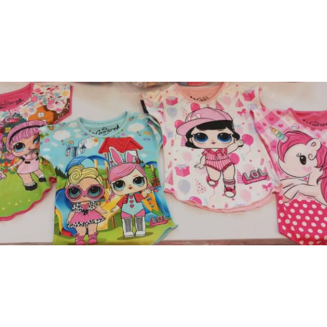 Kaos atau legging mini (jualnya terpisah) uk 6 bln-2 th lol/little pony/Frozen coco ice