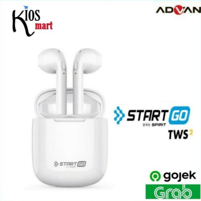 Sale Earphone Bluetooth Advan Start Go Tws2 Earbuds Wireless Garansi Resmi - Putih