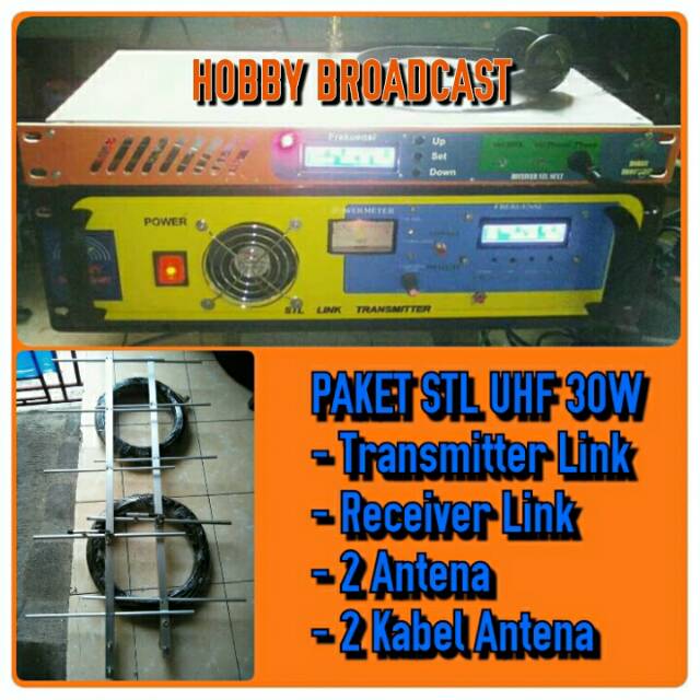 PAKET STL LINK UHF RPU RADIO PANCAR ULANG REPEATER STEREO PLL LCD 30 WATT SOLID STATE
