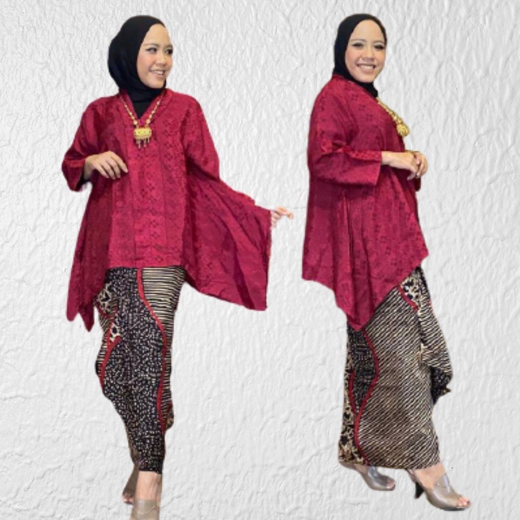 Stelan Rok Batik | Set Viscose Sutra | Set Batik kekinian 2022 - Modeluv