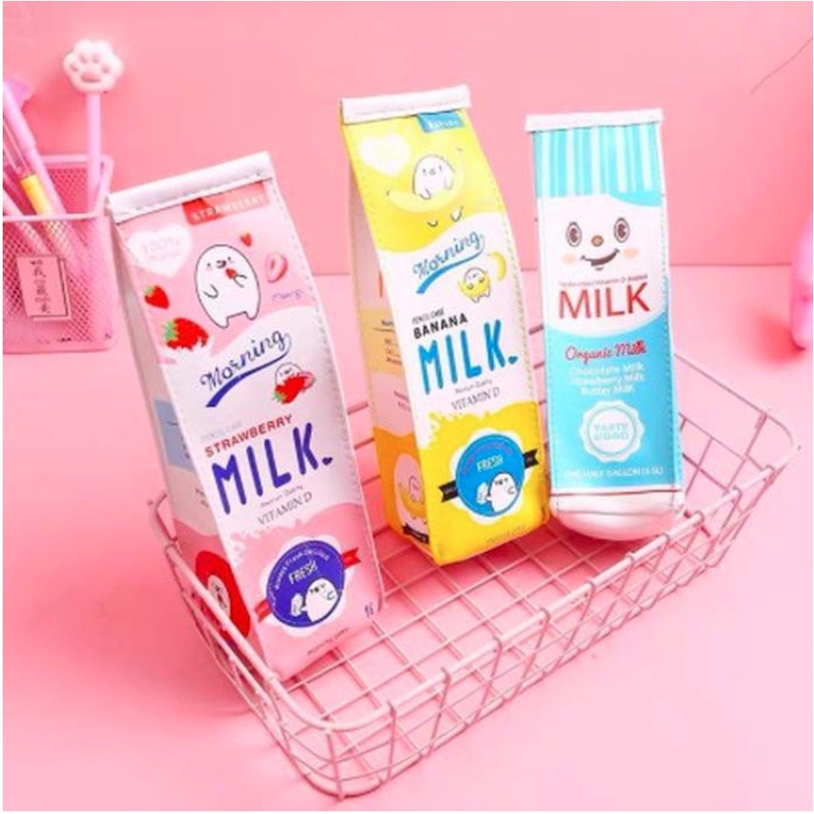 

Kotak Pensil Bentuk Kotak Susu / Milk Pencil Case - Tempat Pensil Unik Pencil Bag CHOCHO 88 SHOP