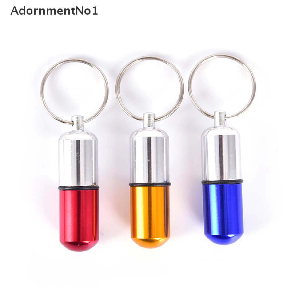 (AdornmentNo1) Gantungan Kunci Botol Kontainer Obat Mini Bahan Metal Anti Air