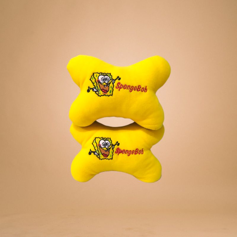 Set Bantal Mobil 2in1 Karakter Spongebob Headrest Car Set Spongebab Bantal Mobil 2in1 Set Karakter