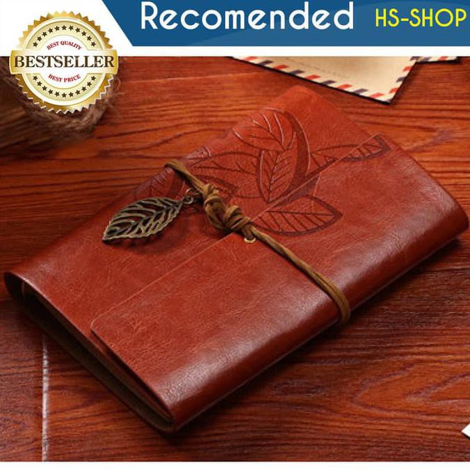 

Buku Catatan / buku agenda / diary / Binder Kulit Retro Leaf Kertas A6