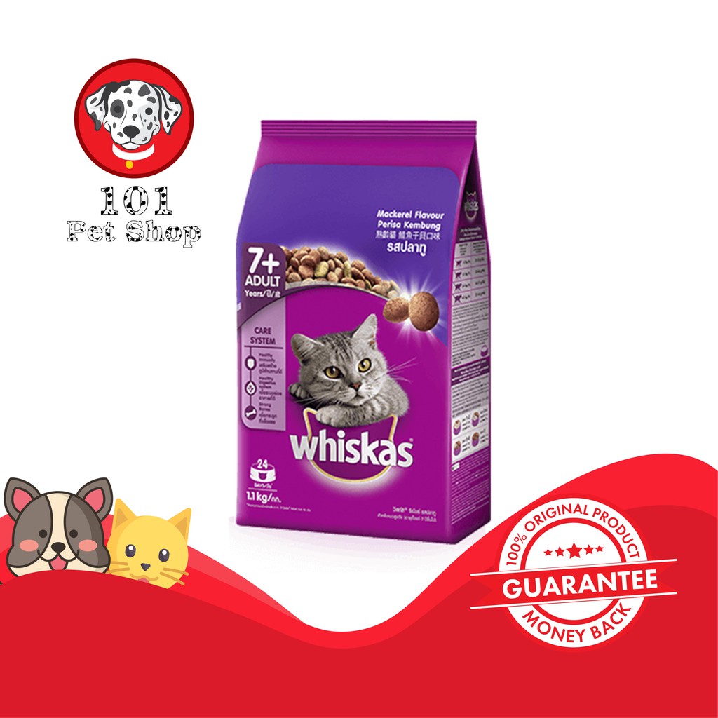 MAKANAN KUCING WHISKAS MACKEREL SENIOR 1.1KG