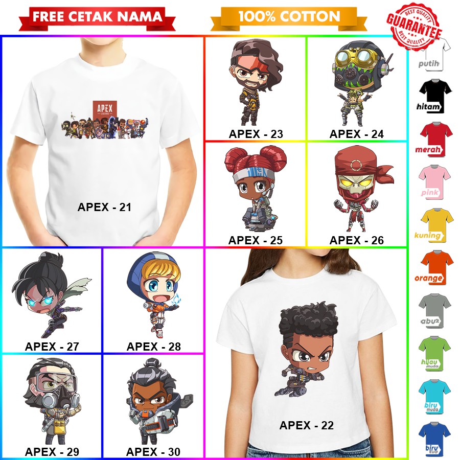 [FREE NAMA!!] Baju Kaos ANAK DAN DEWASA APEX LEGENDS BANYAK MOTIF