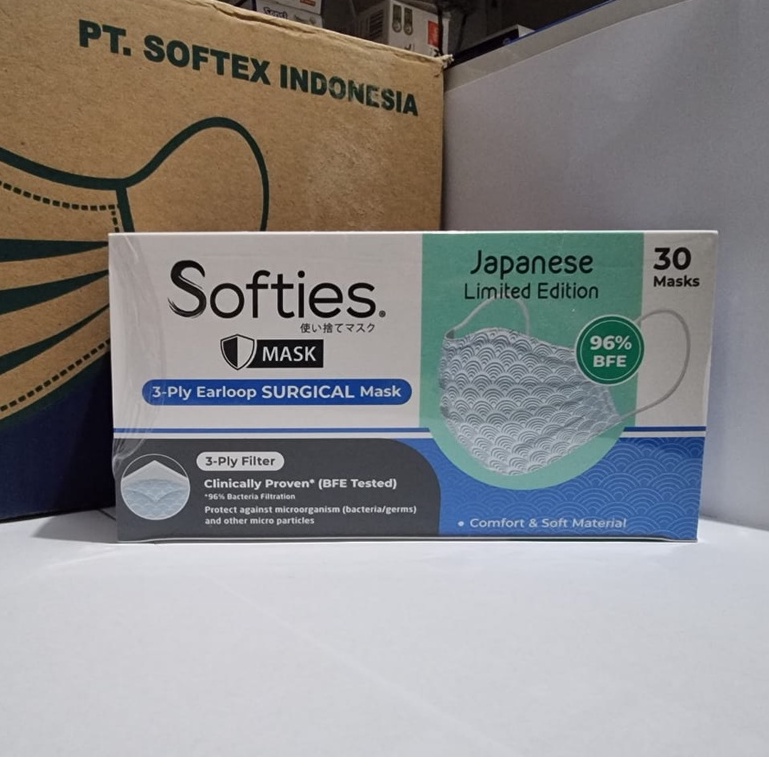 Softies Surgical Mask 3ply isi 30/Masker Medis Softies 3 lapis
